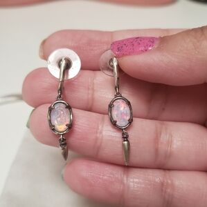 Kendra Scott Pendant Earrings with Opalescent Stone RARE HTF GUC